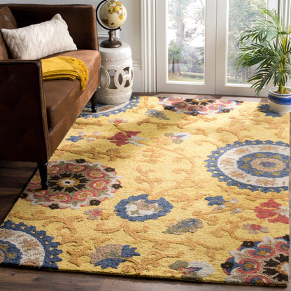 Tapis en laine moderne à motif floral Blossom Maaret, fait main par SAFAVIEH