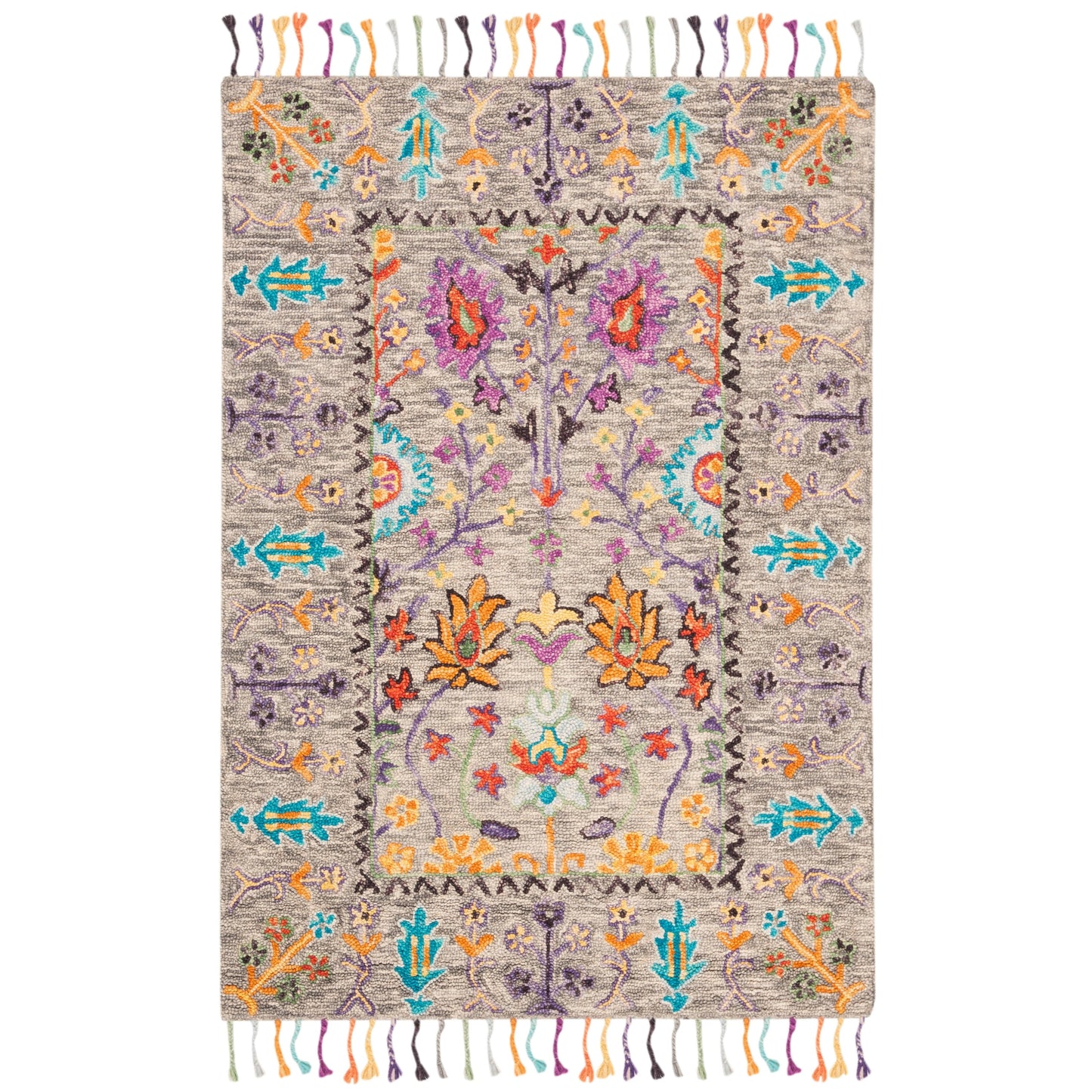 Tapis en laine moderne à motif floral Takuko fait main SAFAVIEH