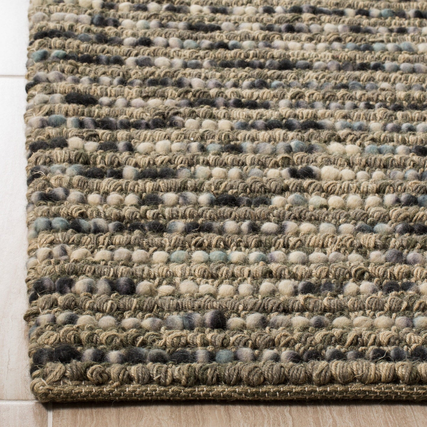 SAFAVIEH Tapis bohème fait à la main en jute et en laine Jelisava