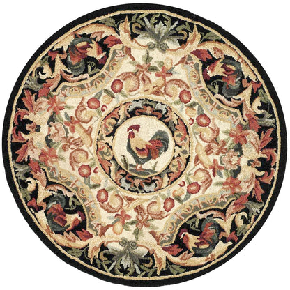 Tapis en laine SAFAVIEH fait main Chelsea Anni motif coq, style campagne française