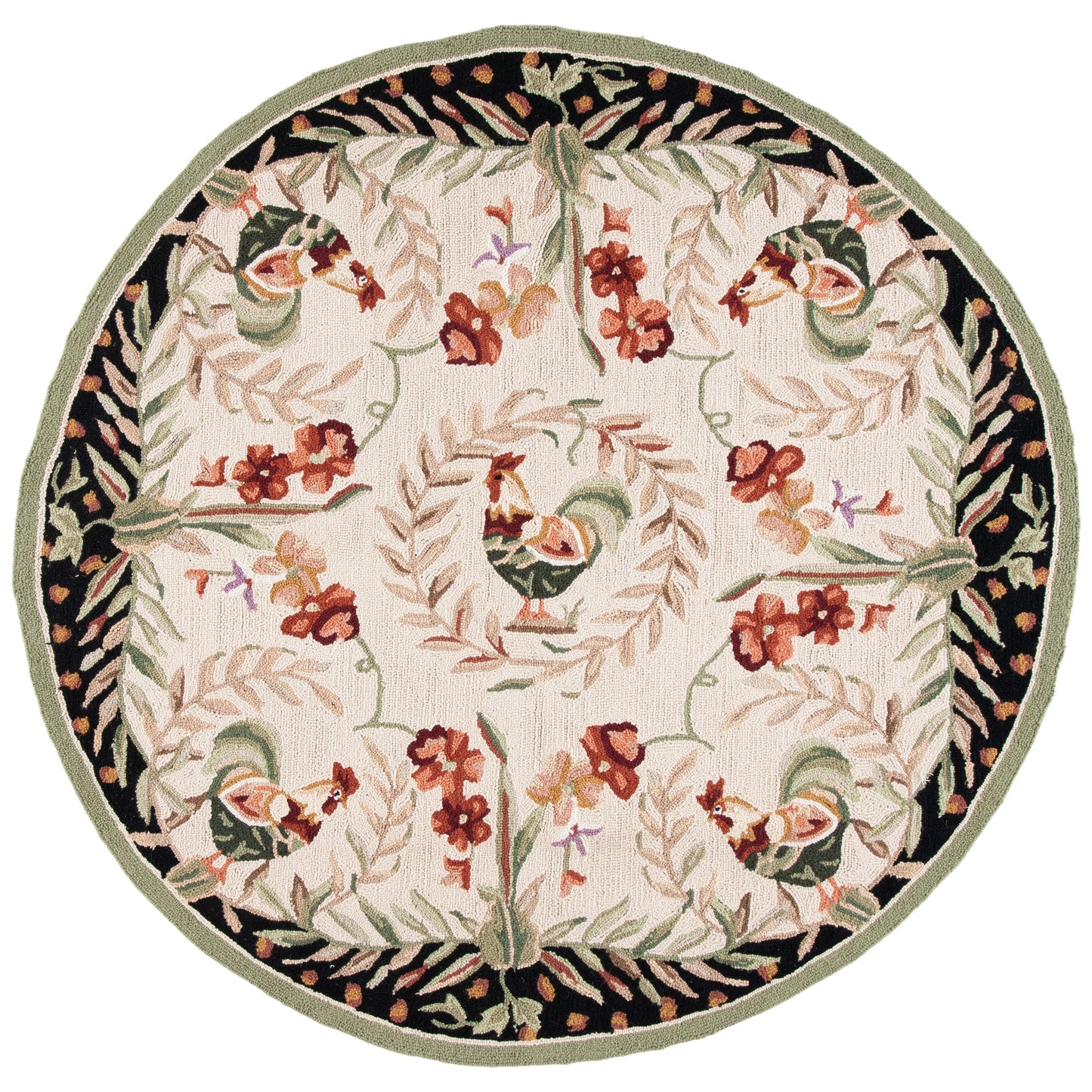 Tapis en laine SAFAVIEH Chelsea Asmaa fait main, motif coq, style campagne française