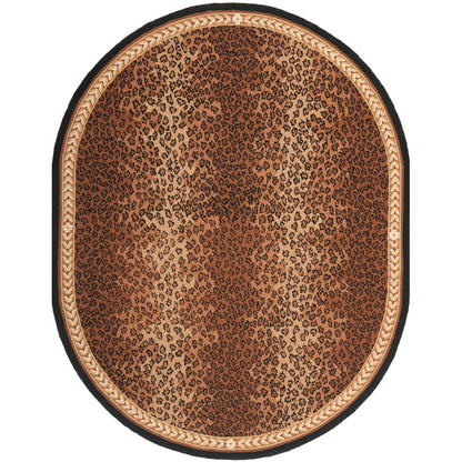 Tapis SAFAVIEH fait main Chelsea Solar Garden Leopard en laine de campagne française