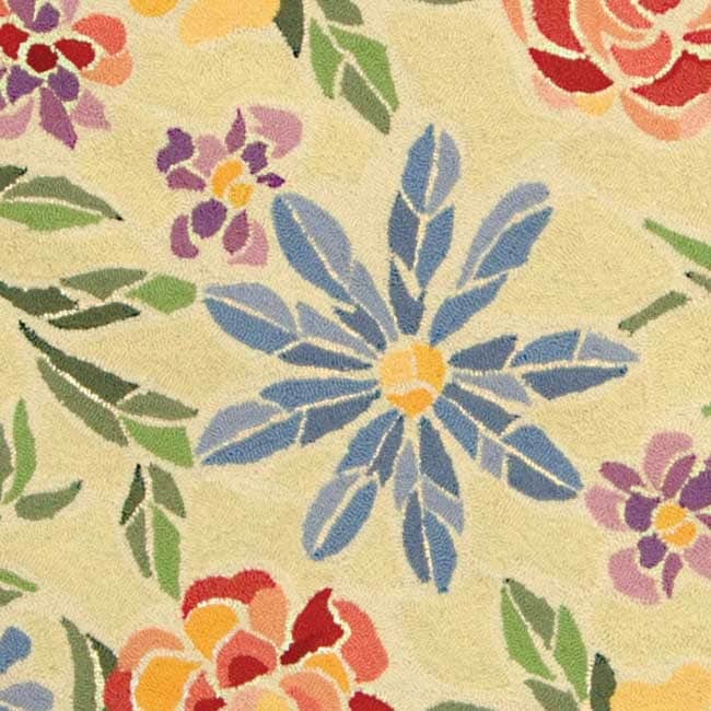 Tapis en laine SAFAVIEH fait main Chelsea Sprig à motif floral style campagne française