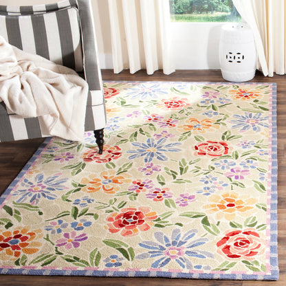 Tapis en laine SAFAVIEH fait main Chelsea Sprig à motif floral style campagne française