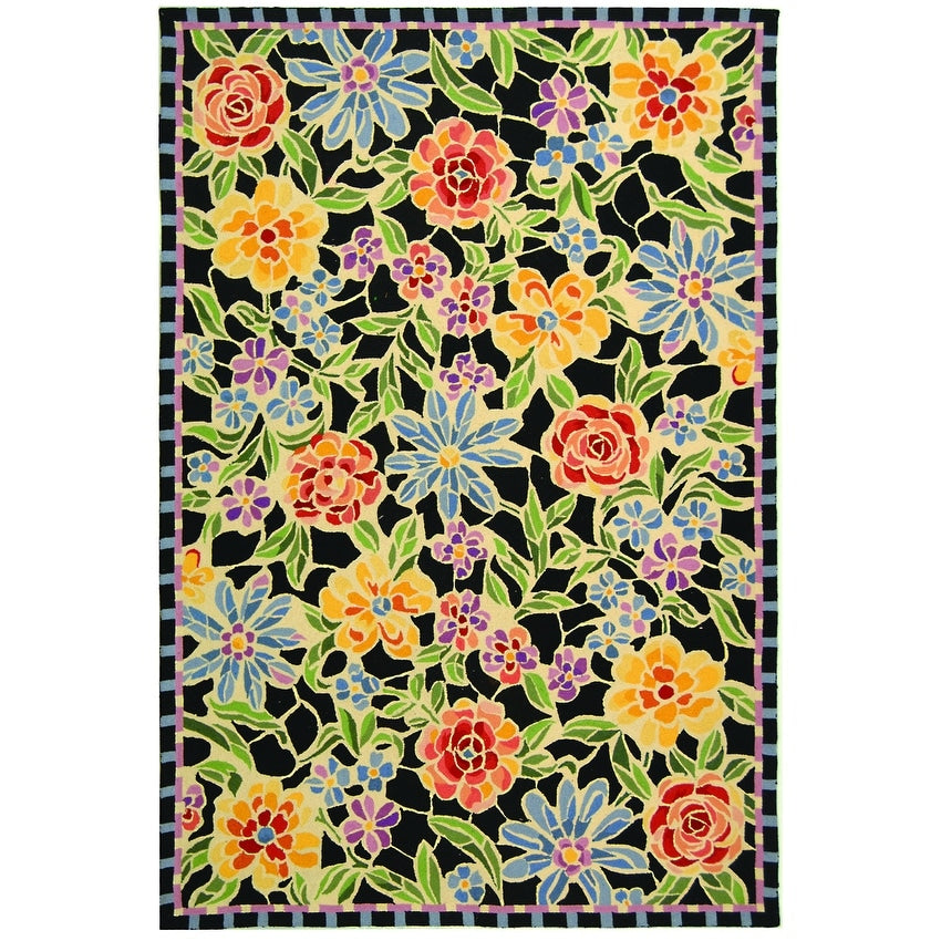 Tapis en laine SAFAVIEH fait main Chelsea Sprig à motif floral style campagne française