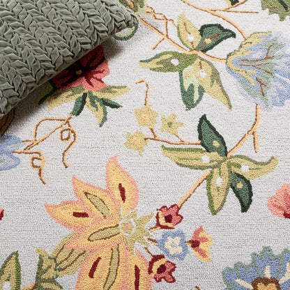 Tapis en laine SAFAVIEH fait main Chelsea Yauhenia à motif floral de style campagnard français