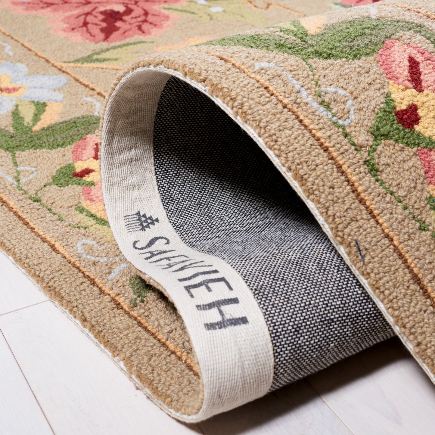 Tapis en laine SAFAVIEH fait main Chelsea Yauhenia à motif floral de style campagnard français