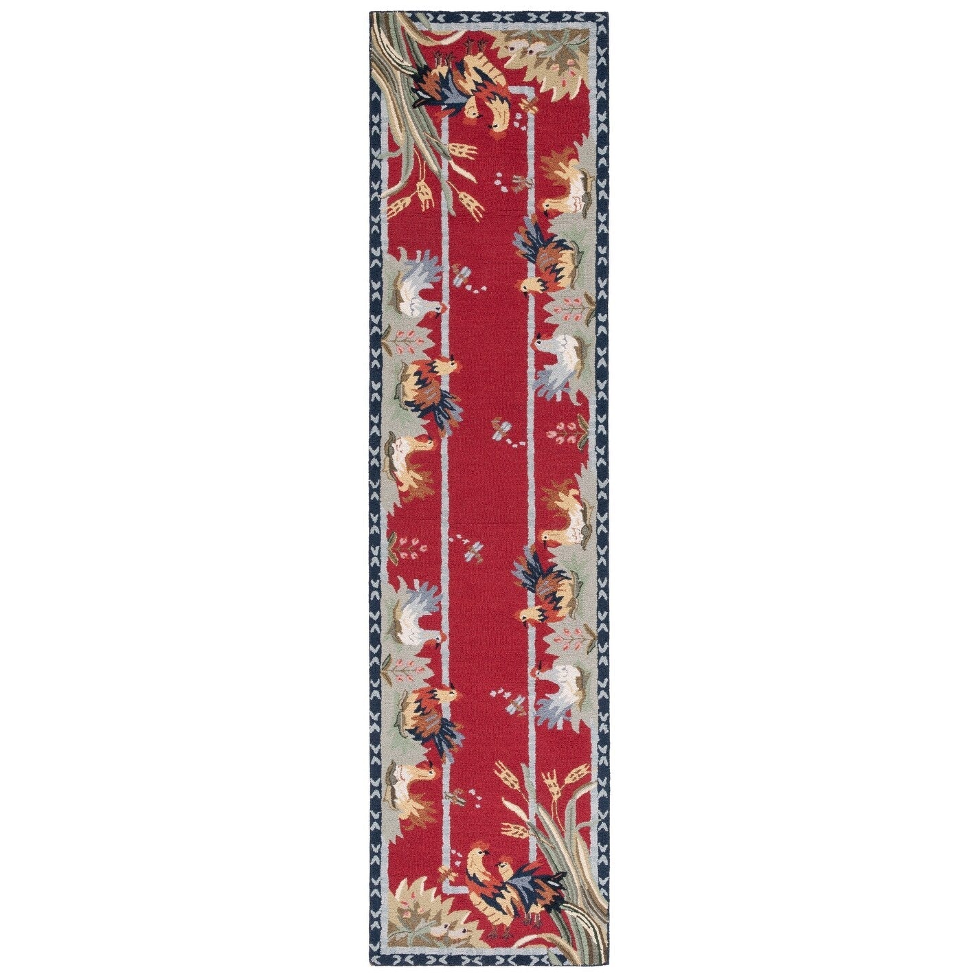 Tapis en laine SAFAVIEH fait main Chelsea Yauheniya motif coq de campagne française