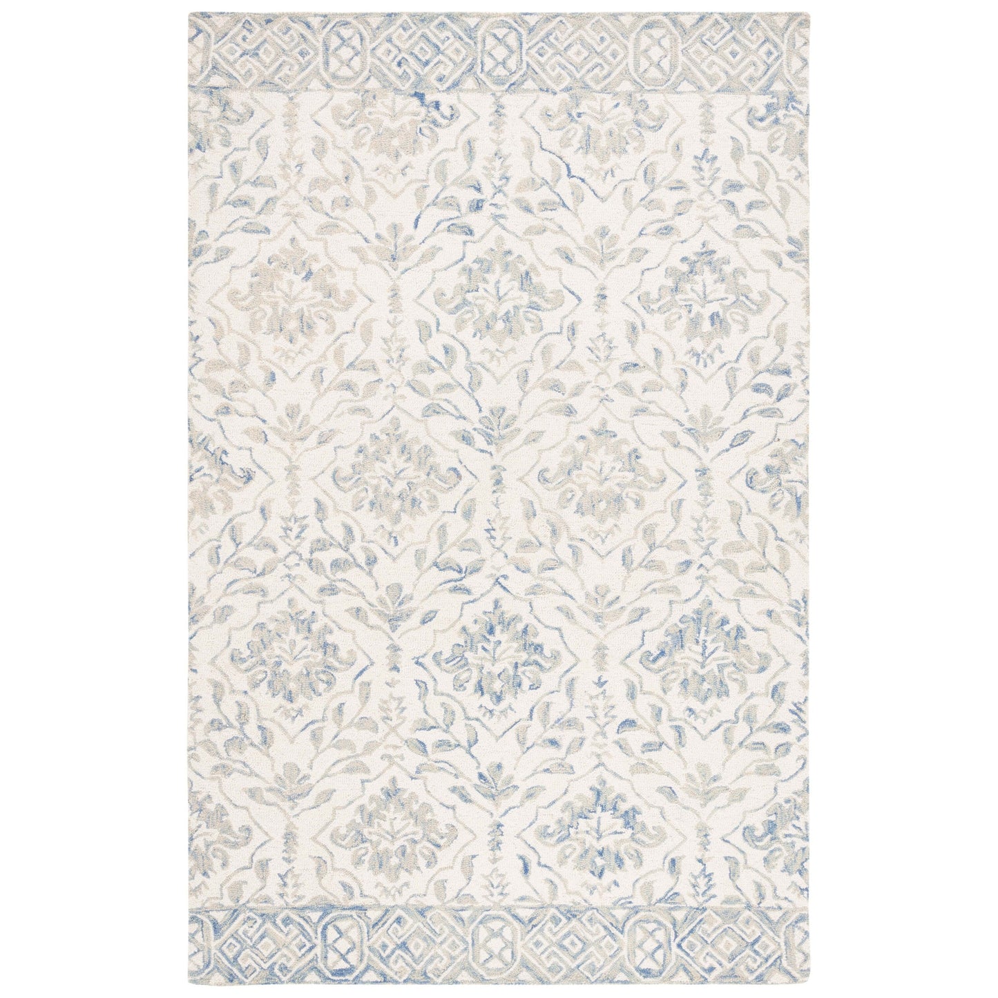 Tapis en laine Elvedina à motif floral, teint à la main par SAFAVIEH