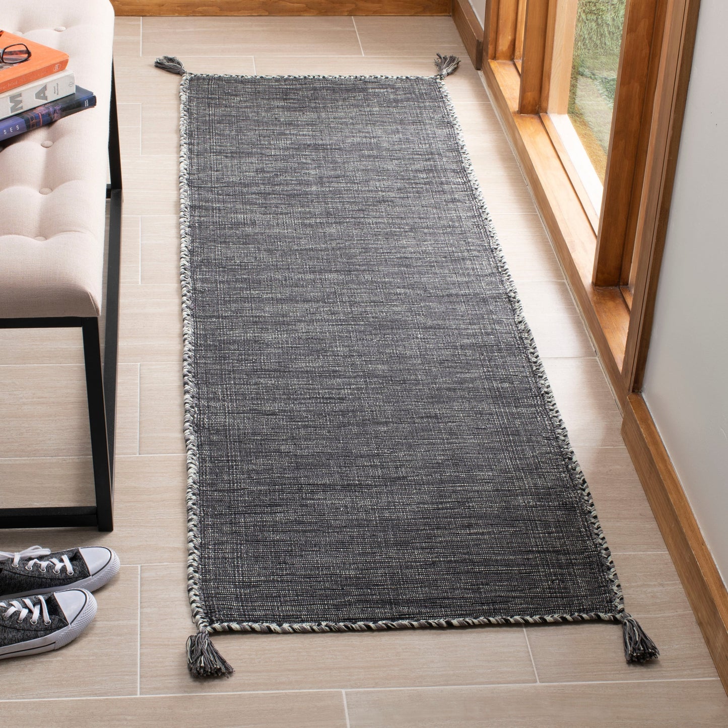 Tapis décontracté en coton tissé à plat SAFAVIEH Montauk Jahi à carreaux, fait main
