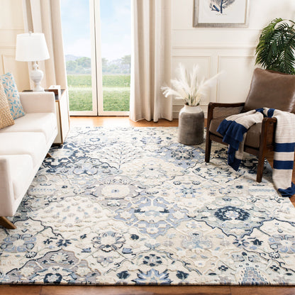 Tapis en laine imprimé floral glamour fait main SAFAVIEH