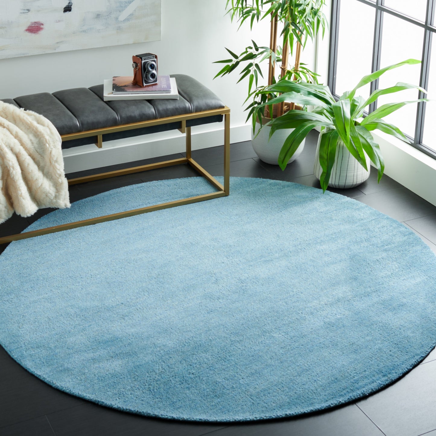Tapis moderne en laine à carreaux tissés à la main SAFAVIEH Himalaya