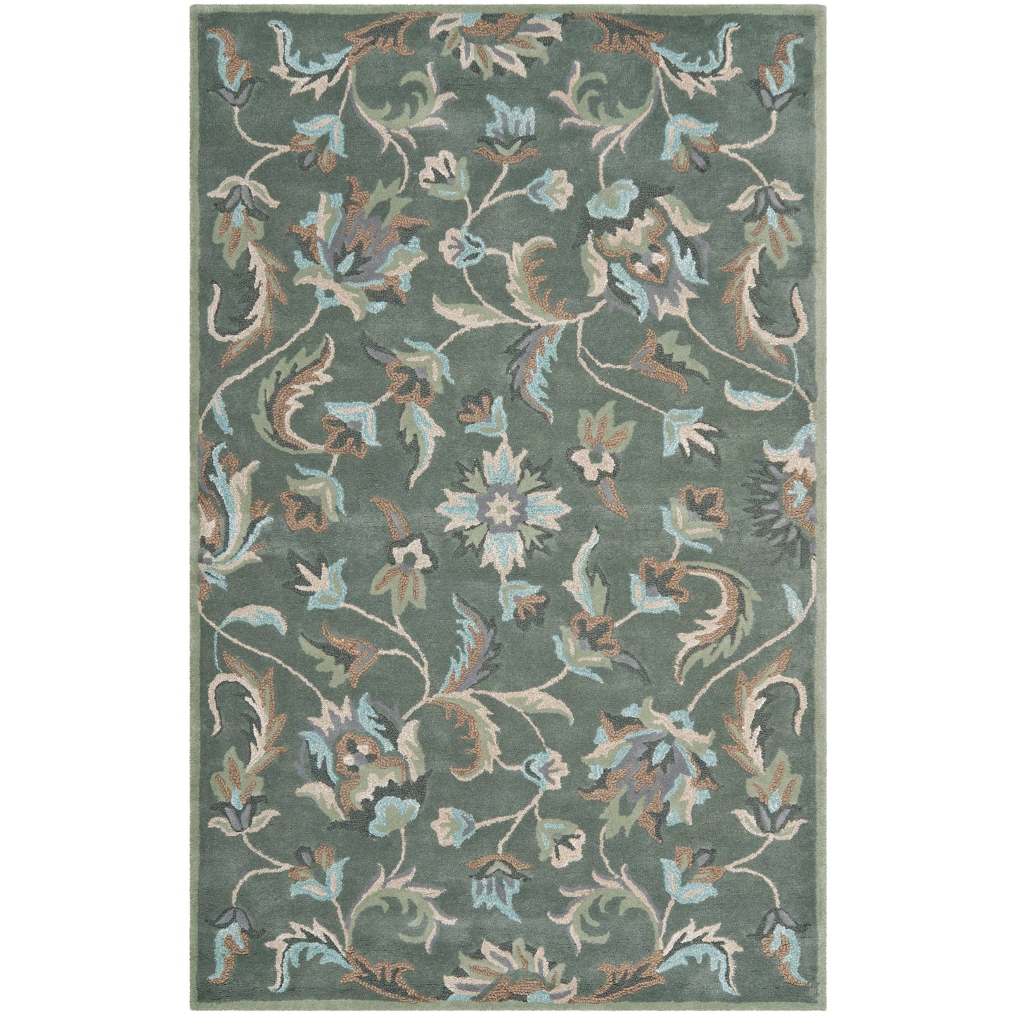Tapis en laine à motif floral champêtre SAFAVIEH fait main, style jardin aase