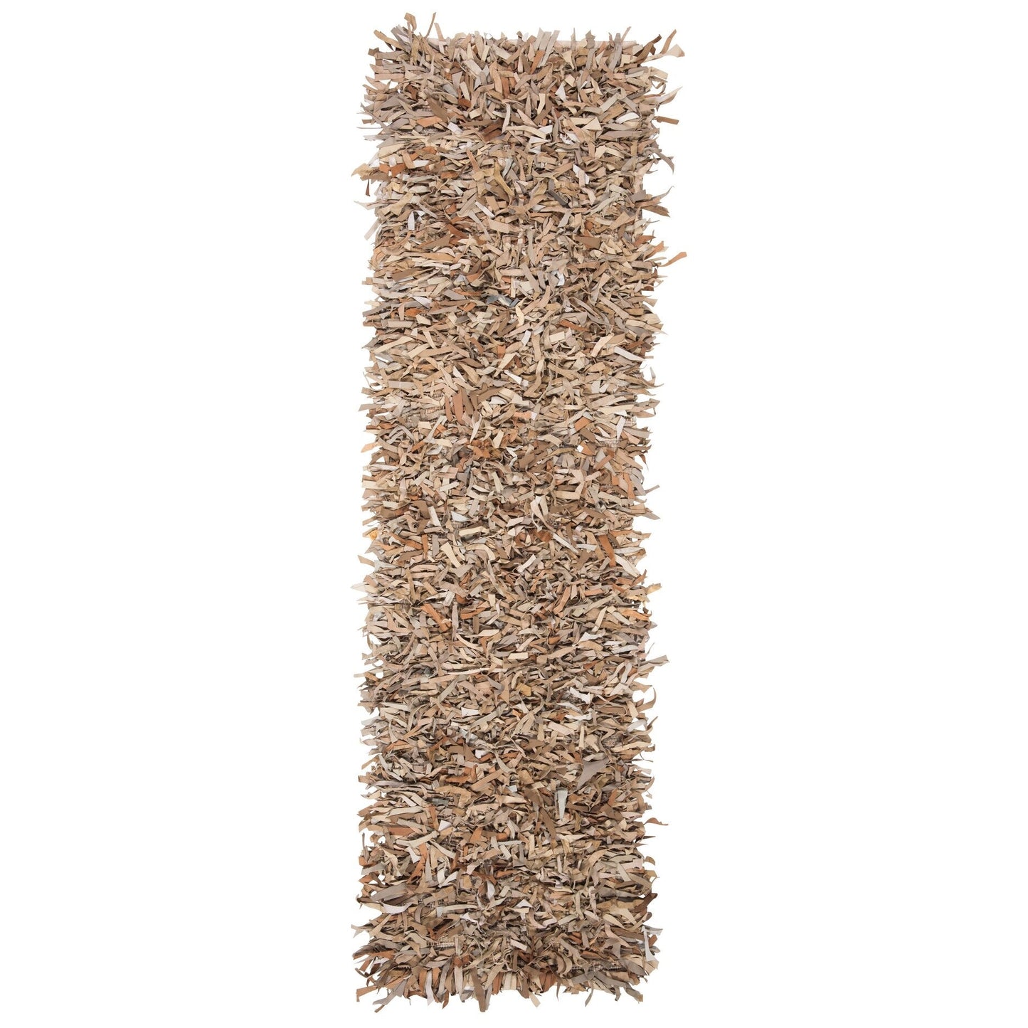 SAFAVIEH Tapis en cuir moderne à poils longs Blayne fait à la main