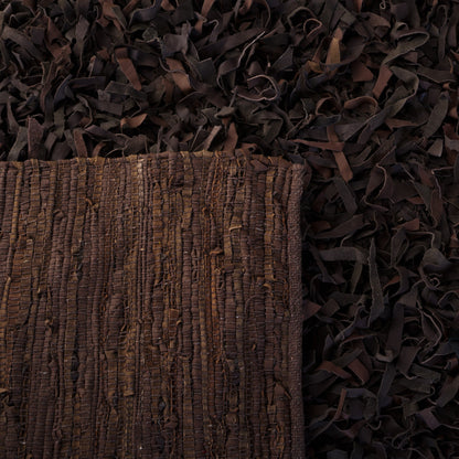 SAFAVIEH Tapis en cuir moderne à poils longs Blayne fait à la main