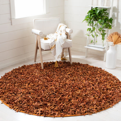 SAFAVIEH Tapis en cuir moderne à poils longs Blayne fait à la main