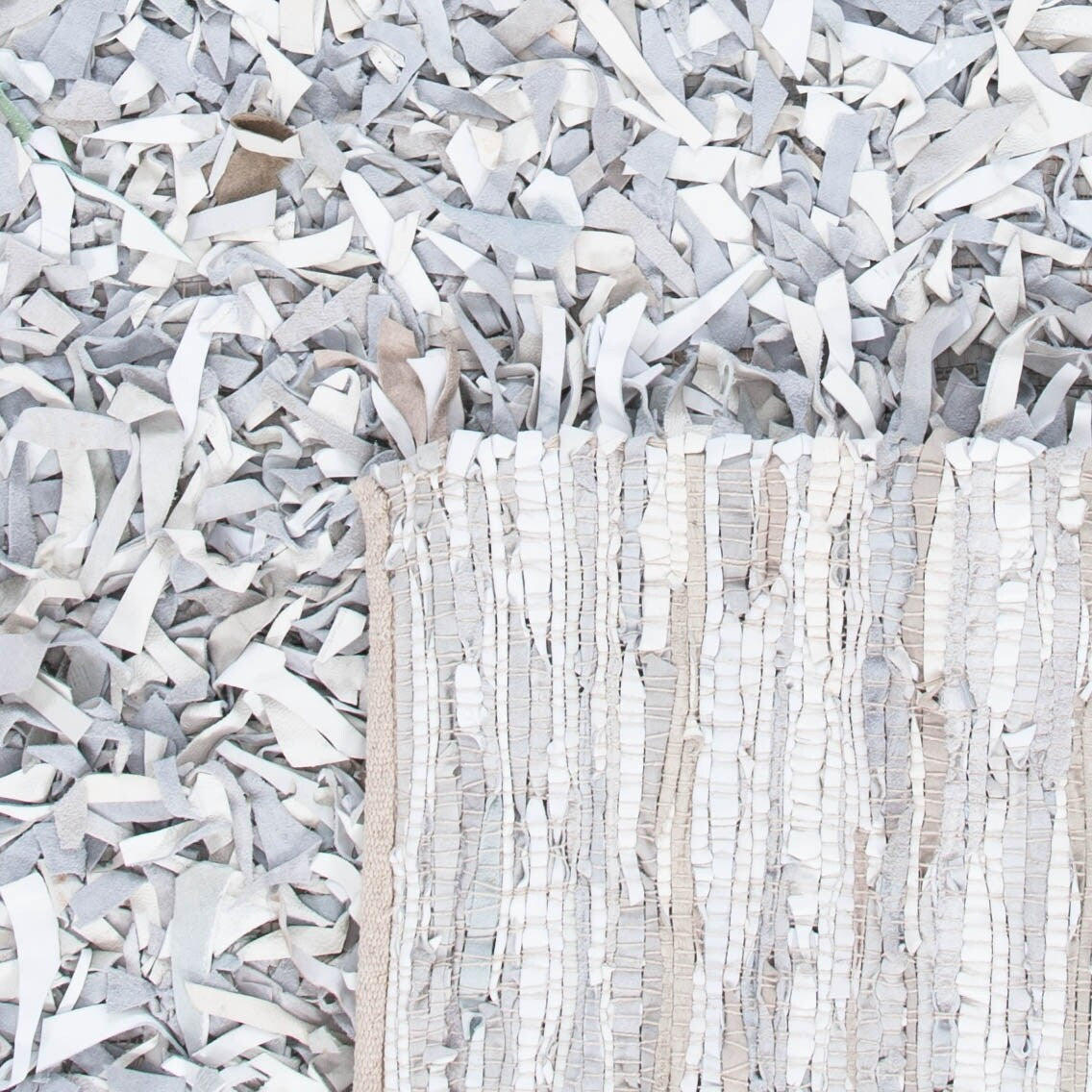 SAFAVIEH Tapis en cuir moderne à poils longs Blayne fait à la main