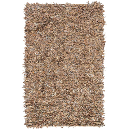 SAFAVIEH Tapis en cuir moderne à poils longs Blayne fait à la main