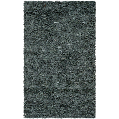 Tapis décoratif moderne SAFAVIEH en cuir shaggy fait main Doinita