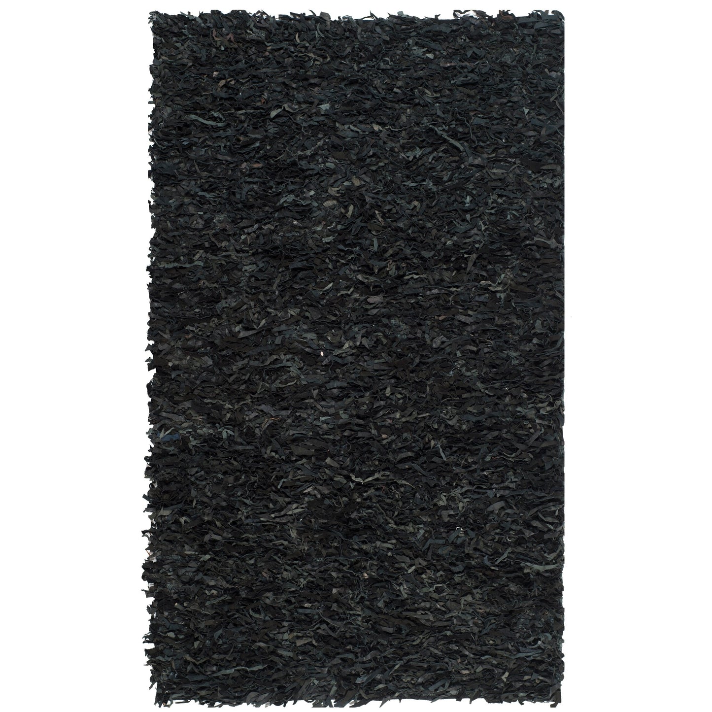 Tapis décoratif moderne SAFAVIEH en cuir shaggy fait main Doinita