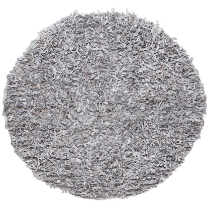 Tapis décoratif moderne SAFAVIEH en cuir shaggy fait main Doinita