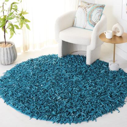 Tapis décoratif moderne SAFAVIEH en cuir shaggy fait main Doinita