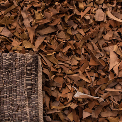 Tapis décoratif moderne SAFAVIEH en cuir shaggy fait main Doinita