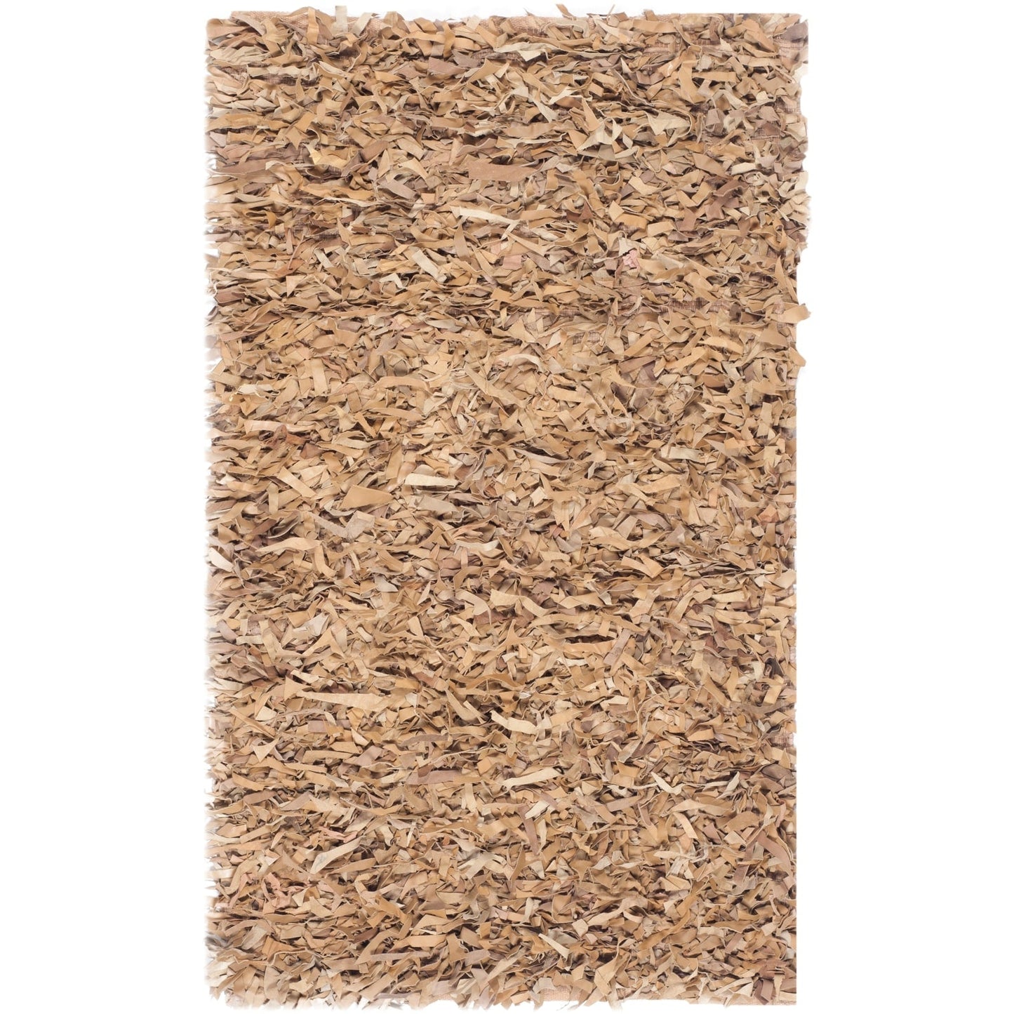 Tapis décoratif moderne SAFAVIEH en cuir shaggy fait main Doinita