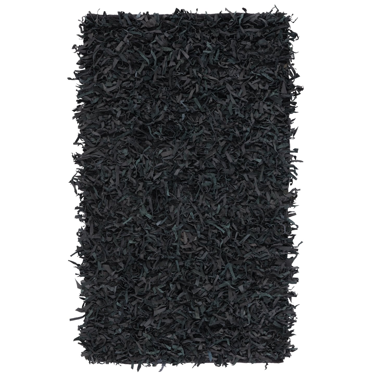 Tapis décoratif moderne SAFAVIEH en cuir shaggy fait main Doinita