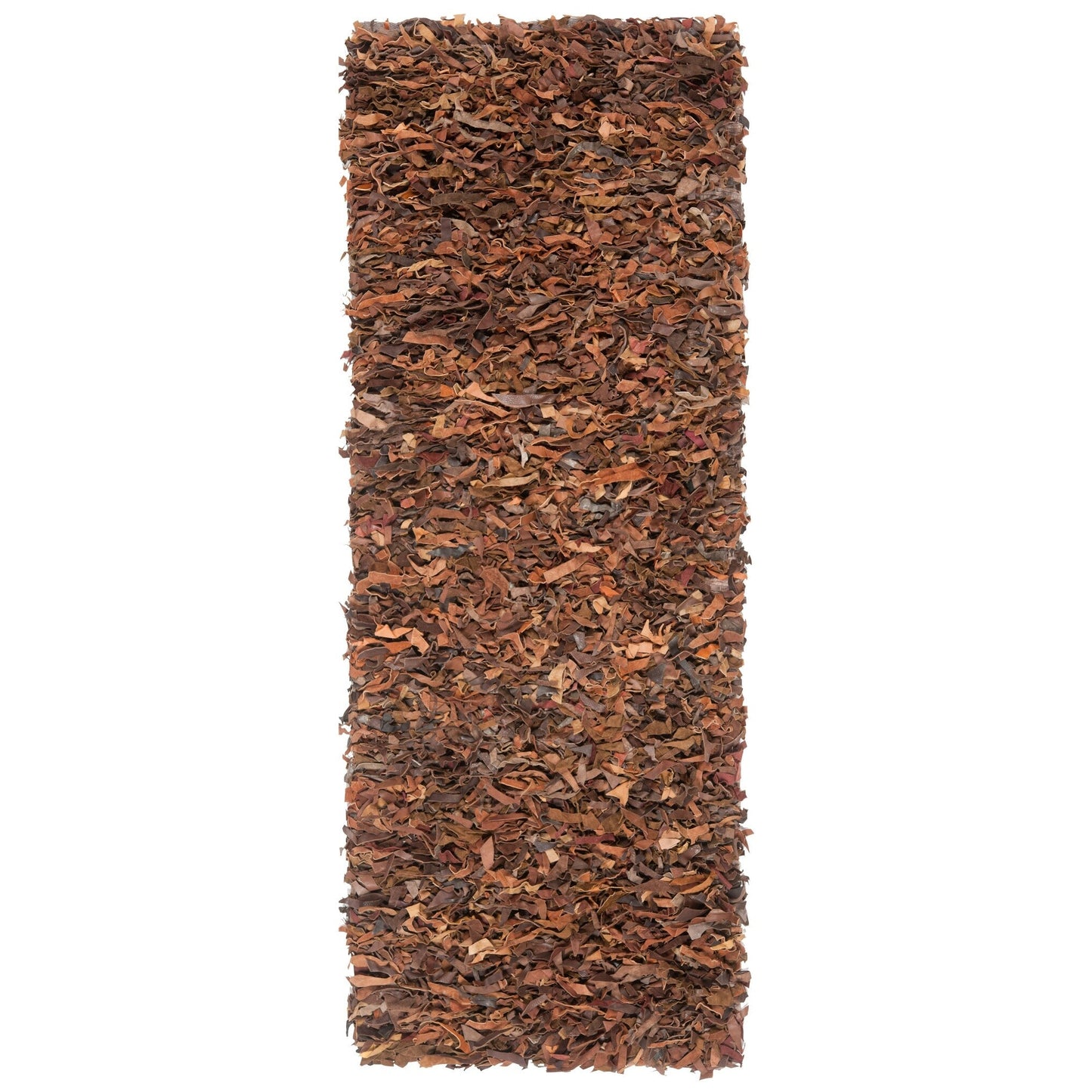 Tapis décoratif moderne SAFAVIEH en cuir shaggy fait main Doinita