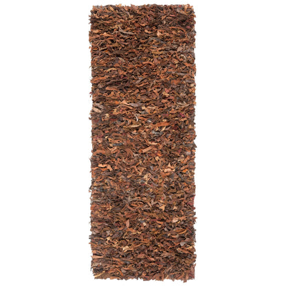 Tapis décoratif moderne SAFAVIEH en cuir shaggy fait main Doinita