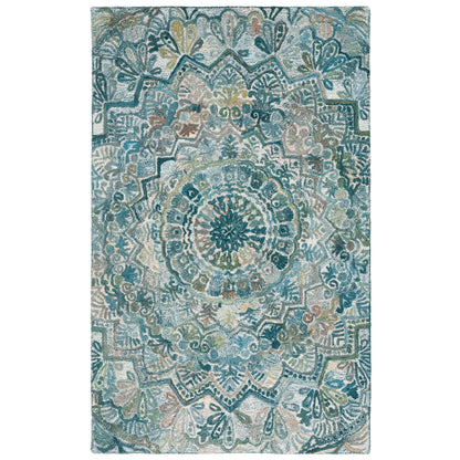 SAFAVIEH Tapis en laine à médaillon moderne Carlijn fait à la main