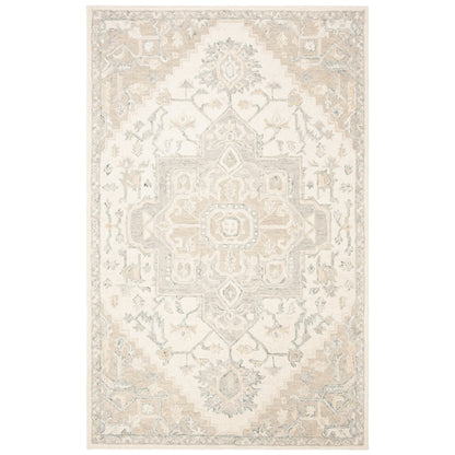 Tapis en laine SAFAVIEH à micro-boucles, motif médaillon Gulseven, fait main