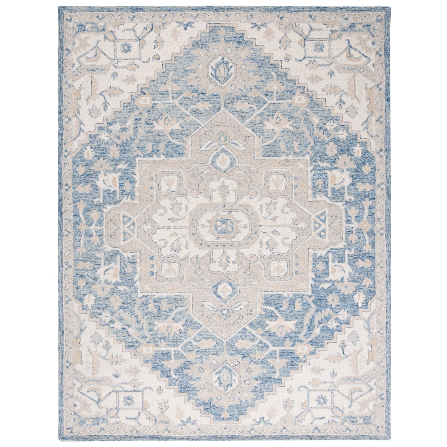 Tapis en laine SAFAVIEH à micro-boucles, motif médaillon Gulseven, fait main