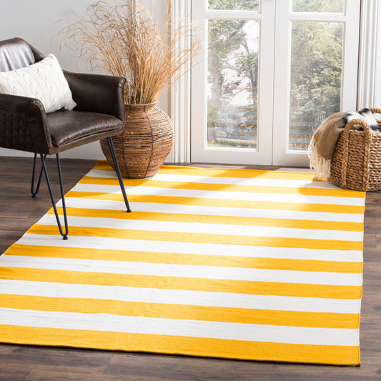 Tapis SAFAVIEH Montauk à rayures Geltrude en coton tissé plat fait main