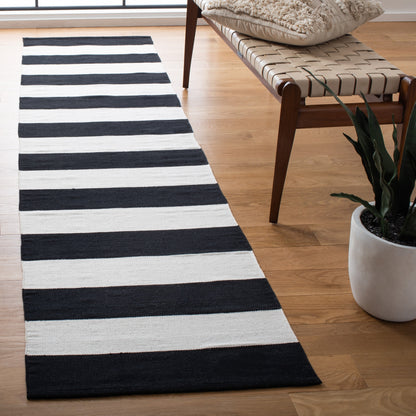 Tapis SAFAVIEH Montauk à rayures Geltrude en coton tissé plat fait main