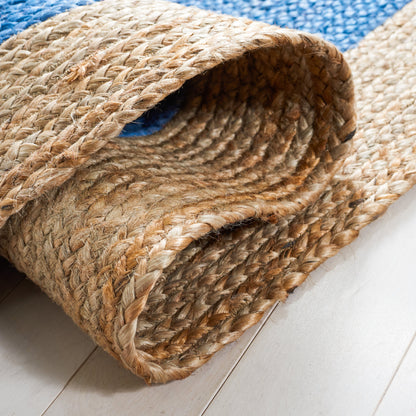 Tapis rond en jute à bordure Jolette en fibres naturelles fait main SAFAVIEH