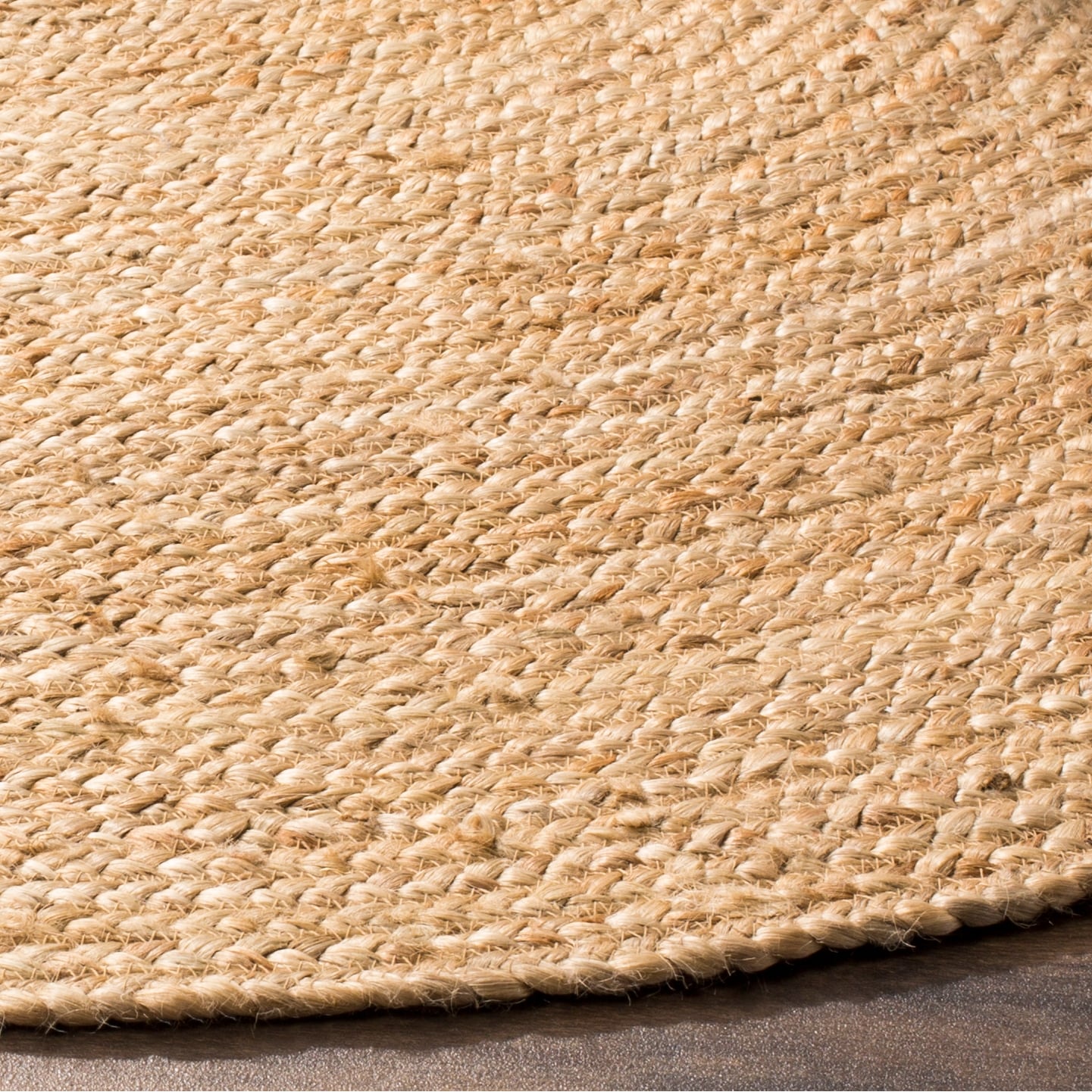 Tapis rond en jute à bordure Jolette en fibres naturelles fait main SAFAVIEH