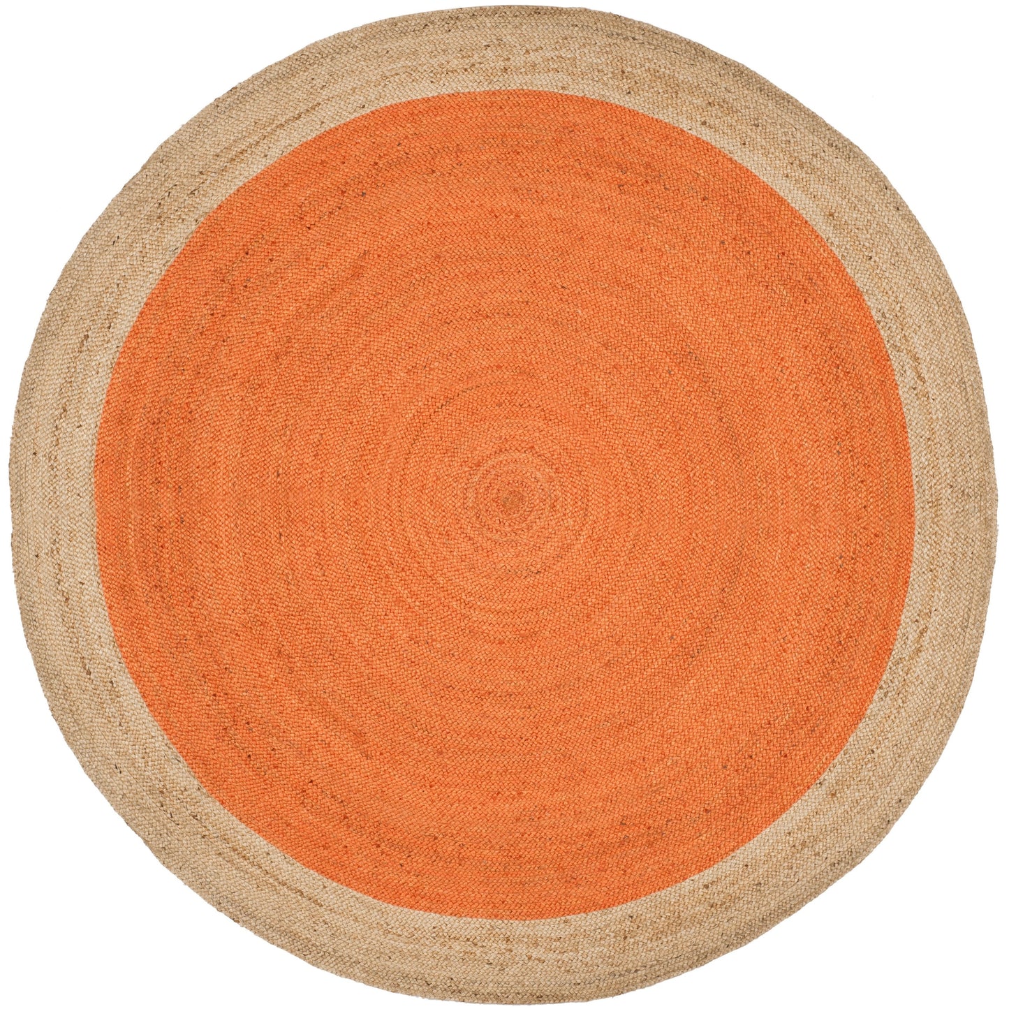 Tapis rond en jute à bordure Jolette en fibres naturelles fait main SAFAVIEH