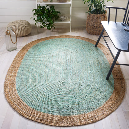 Tapis rond en jute à bordure Jolette en fibres naturelles fait main SAFAVIEH