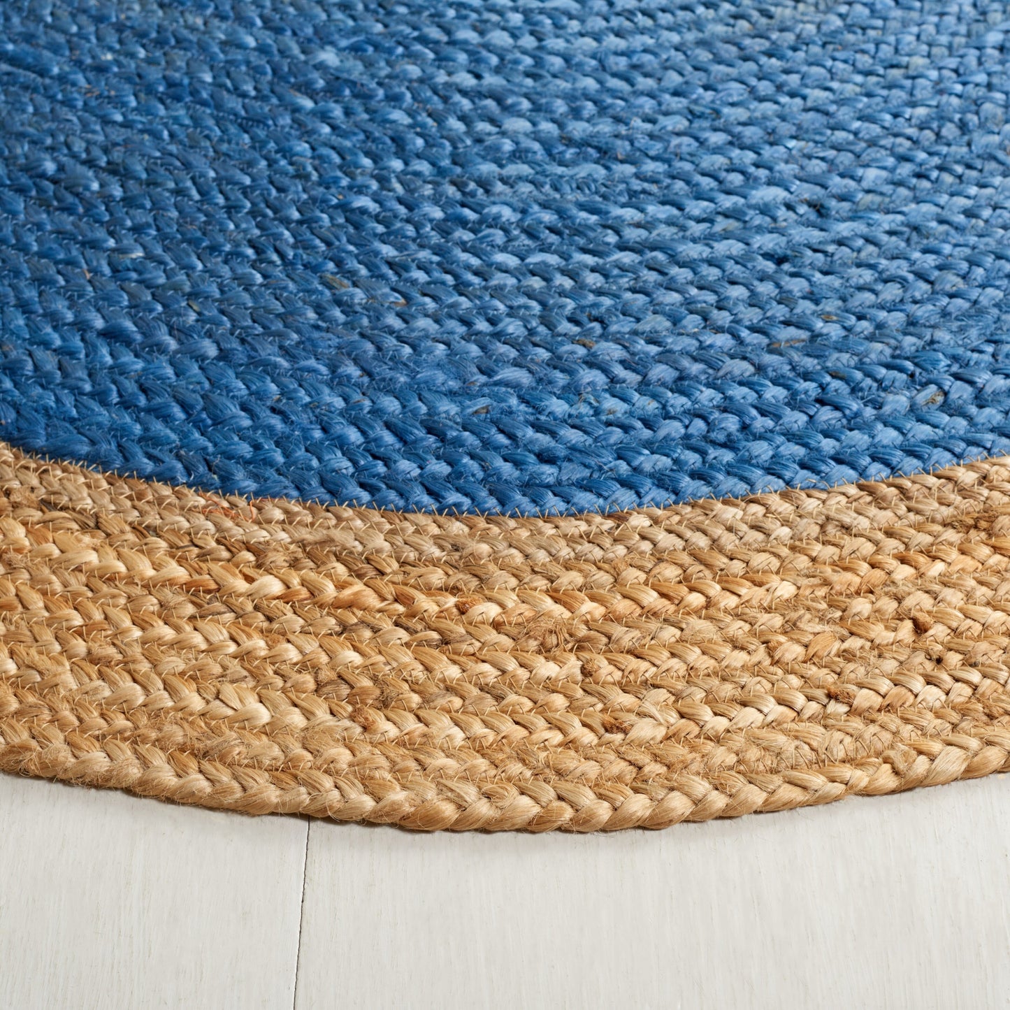 Tapis rond en jute à bordure Jolette en fibres naturelles fait main SAFAVIEH