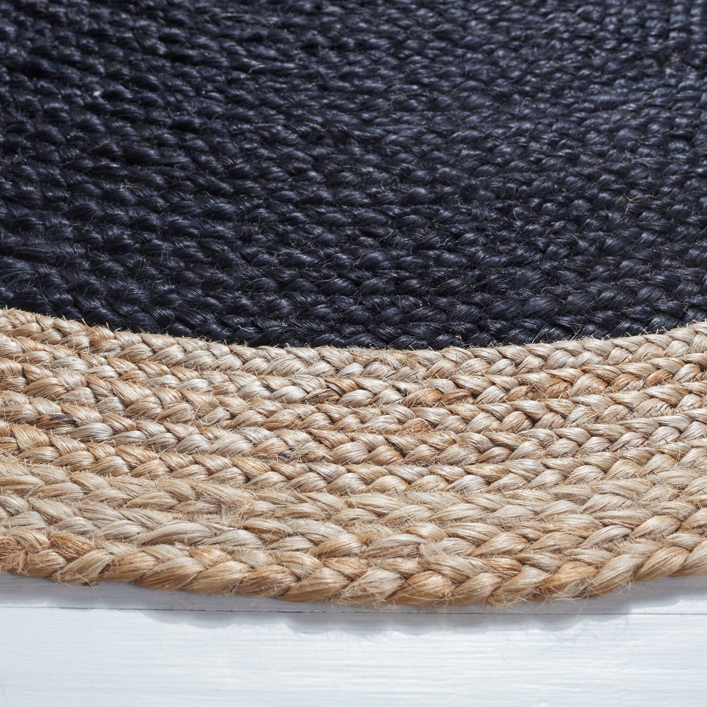 Tapis rond en jute à bordure Jolette en fibres naturelles fait main SAFAVIEH