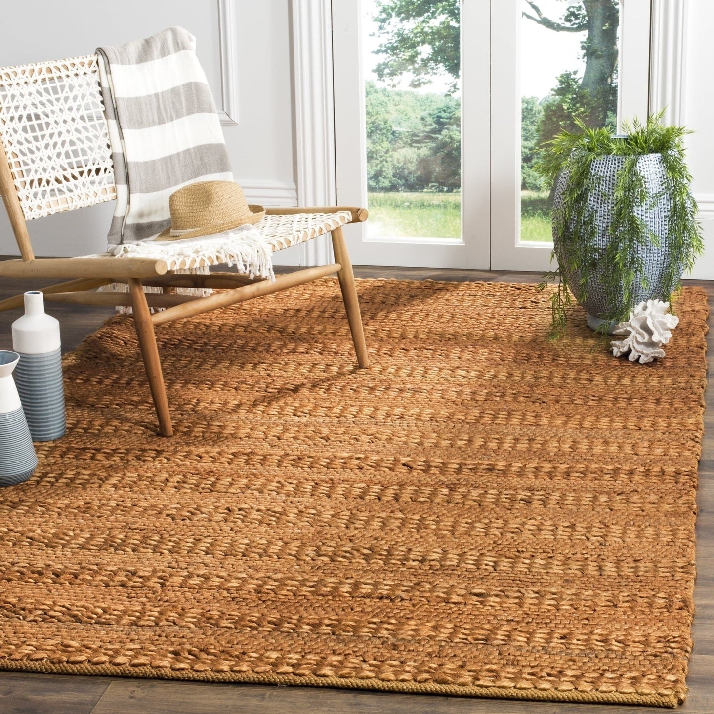 SAFAVIEH Tapis en jute Zaniyah en fibre naturelle fait à la main