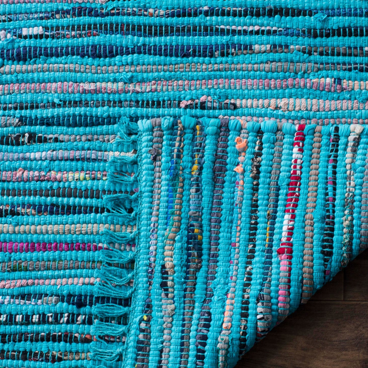 Tapis en coton à rayures scintillantes fait main SAFAVIEH