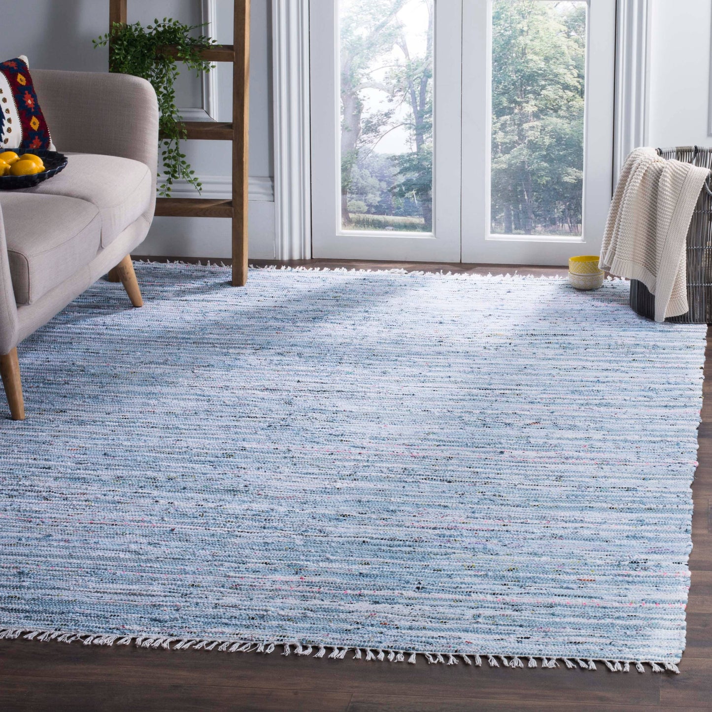 Tapis en coton à rayures scintillantes fait main SAFAVIEH