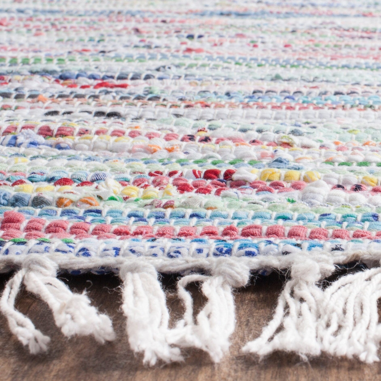 Tapis en coton à rayures scintillantes fait main SAFAVIEH