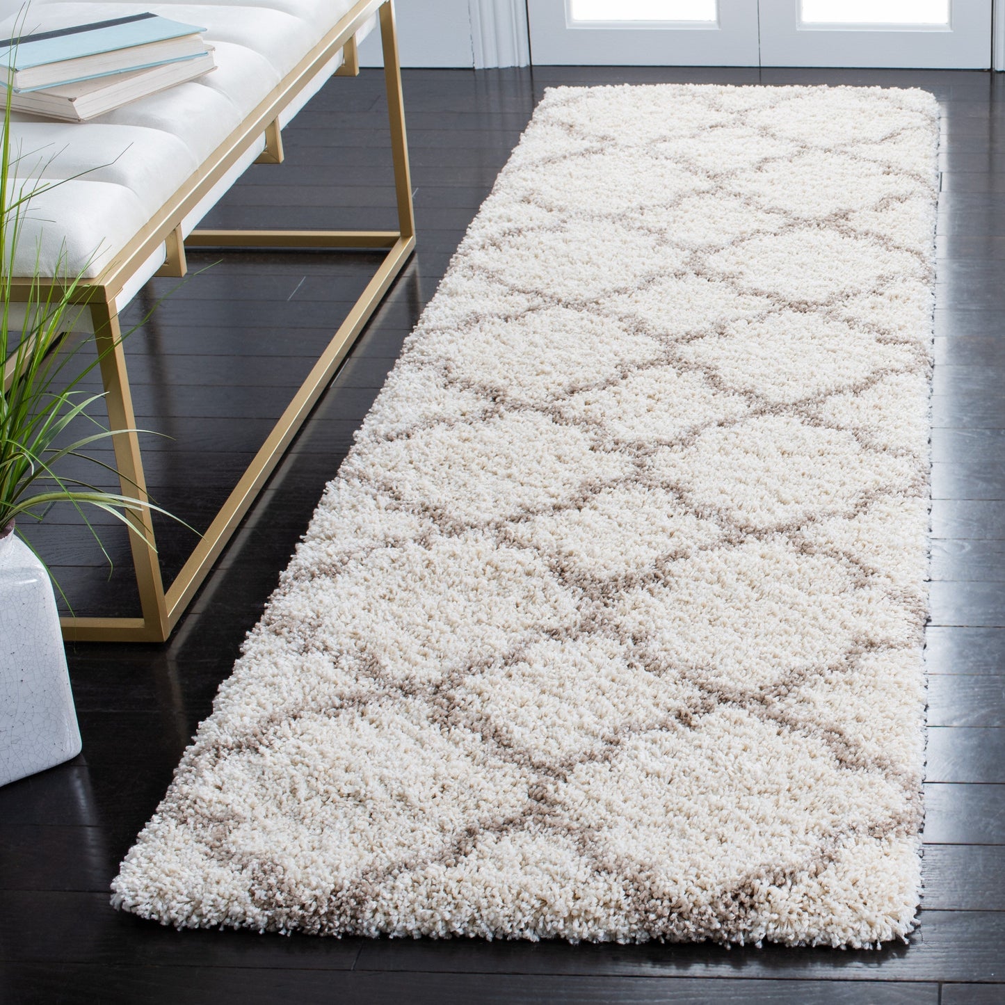 Tapis SAFAVIEH Hudson Shag Jeryl Glam Trellis de 5 cm d'épaisseur