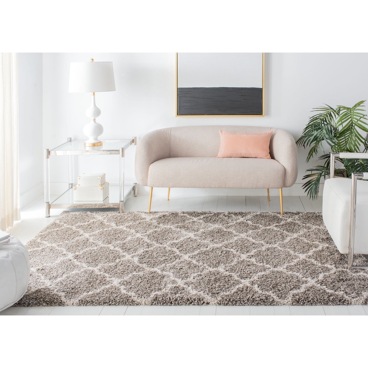 Tapis SAFAVIEH Hudson Shag Jeryl Glam Trellis de 5 cm d'épaisseur