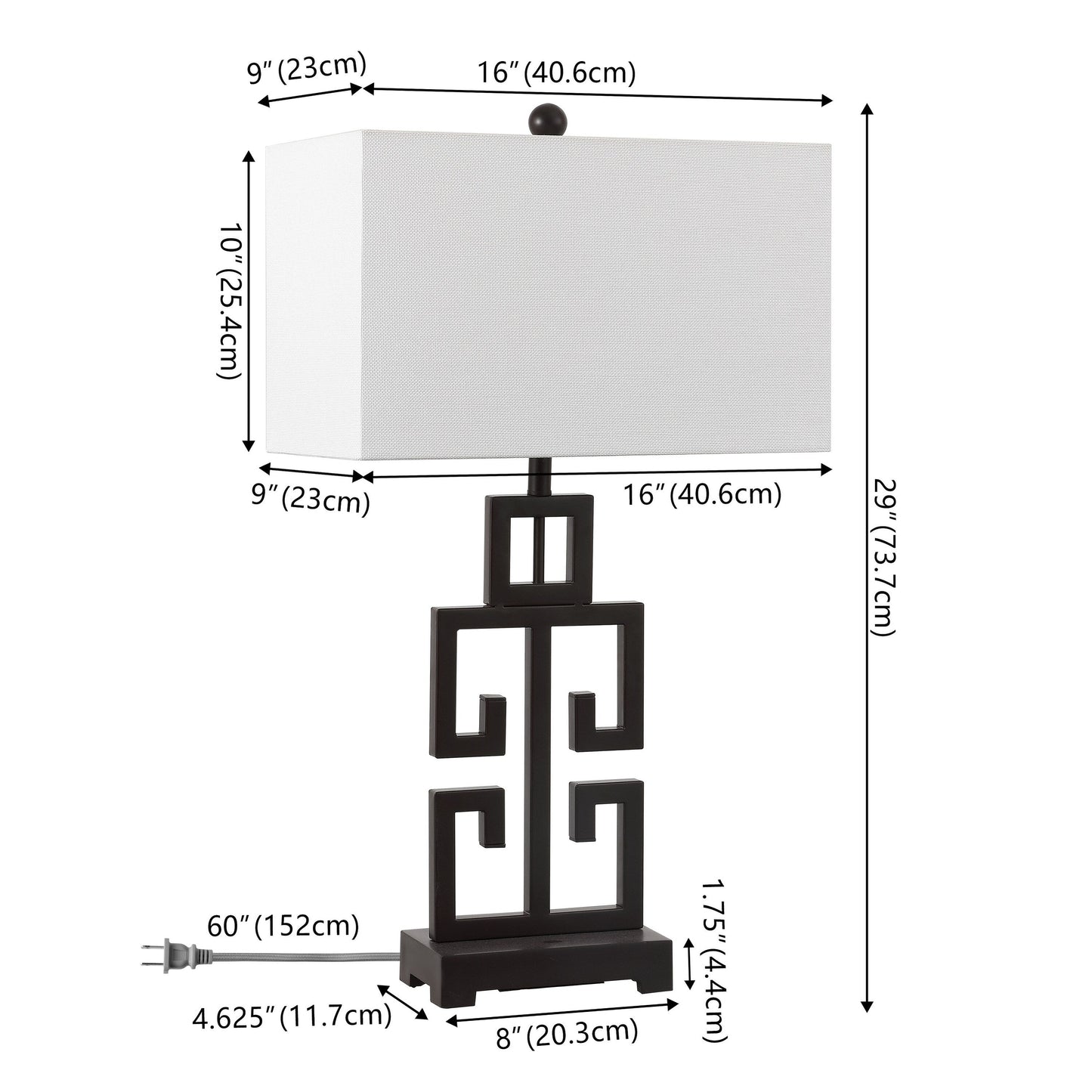 Lampe de table Chantelle de SAFAVIEH Lighting, style grec, finition or antique, 74 cm (lot de 2) - 41 cm (L) x 23 cm (P) x 74 cm (H)