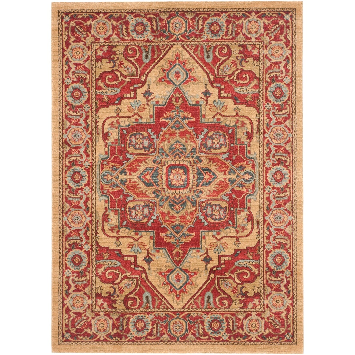 Tapis SAFAVIEH Mahal Beverley Traditionnel Grandeur Rouge/Naturel